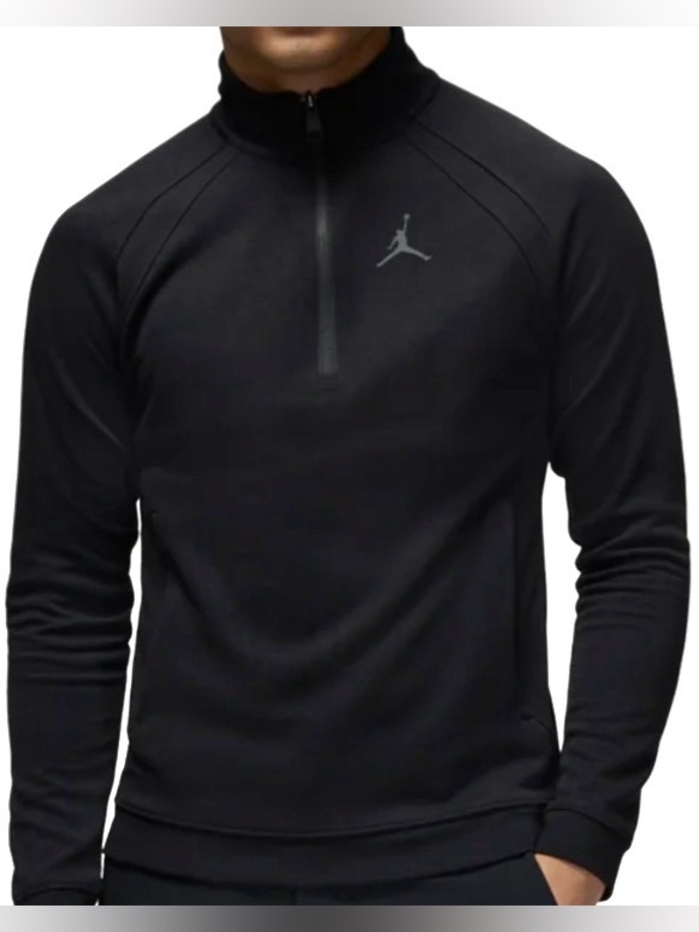 Nike Air Jordan Golf Men’s Black Dri-Fit 1/4 Zip Lightweight Pullover Jacket XXL